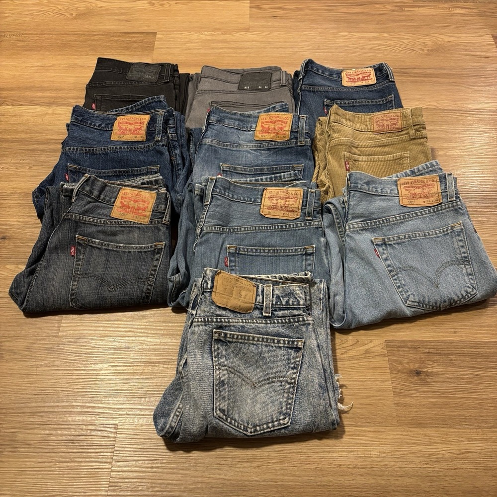 Levis Men's Jeans 30-36 Reseller Bundle Craft Lot Of 10 Mixed Styles Wholesale
